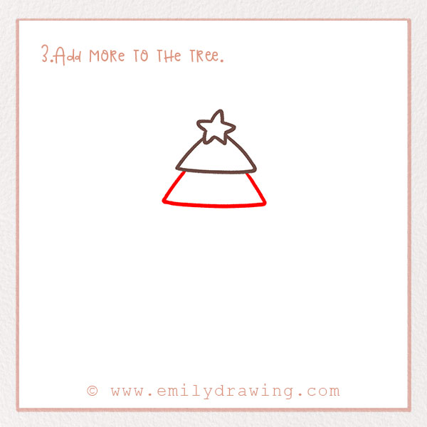 How to Draw a Christmas Tree - Step 3 – Add more to the tree.
